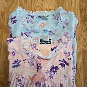 Bundle of 2 Vintage Cotton Floral Nightgowns | Small |‎ Long Sleeve